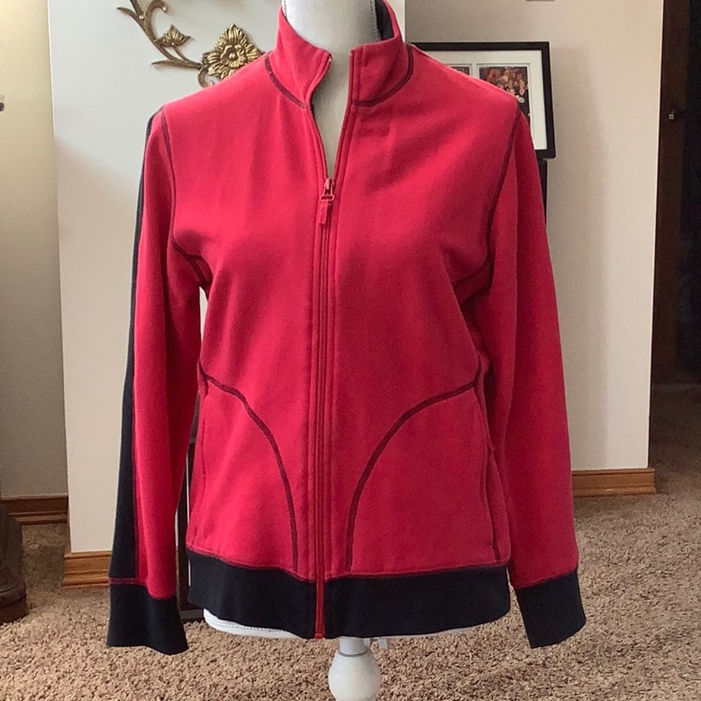 Womens Rafaella zip up jacket red/black size M